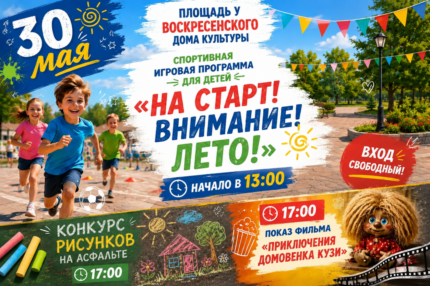 В Воскресенском отметят День защиты детей программой «На старт! Внимание! Лето!»